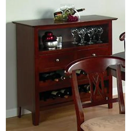 Serving Table with Removable Wine Rack and 2 Drawers